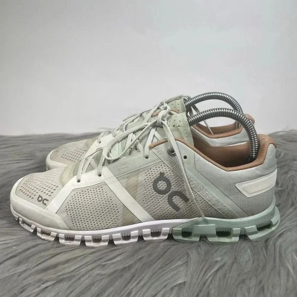 On Running Cloudflow Womens Size 9 Shoes White Green Athletic Running Sneakers - Picture 4 of 10